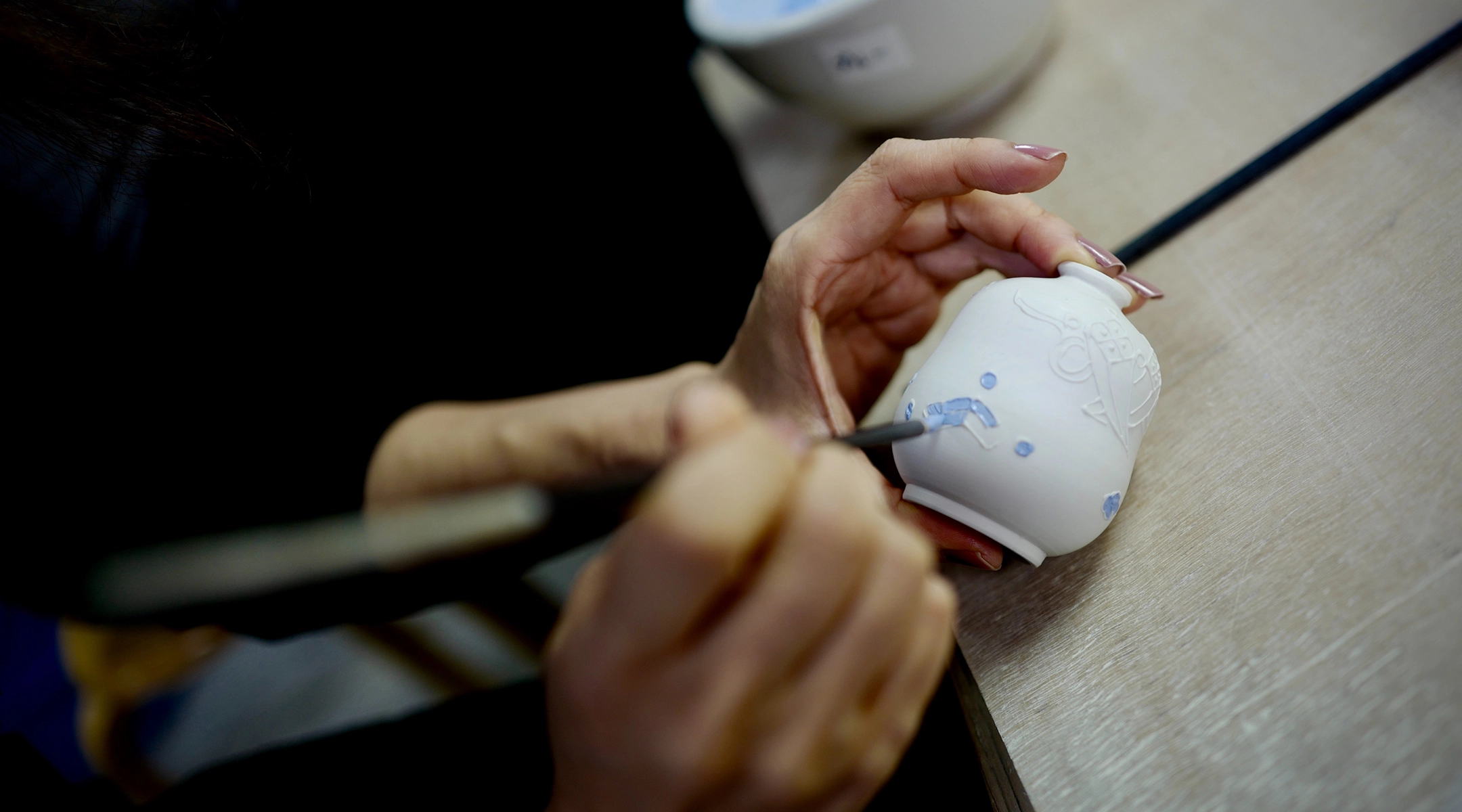 Kazou Ota pottery painting