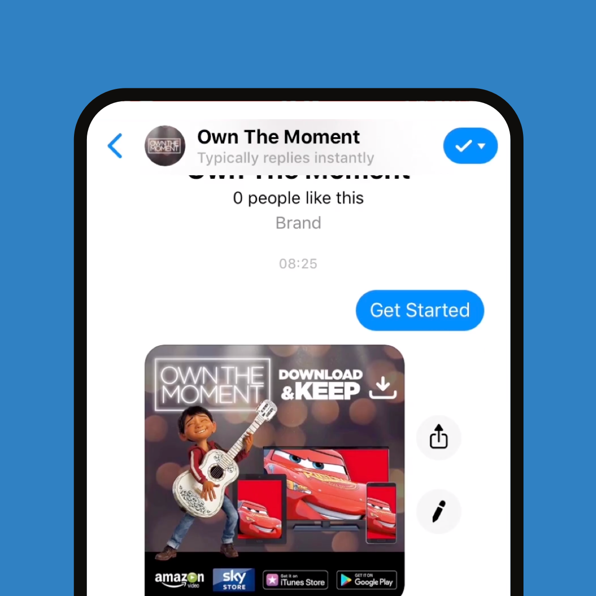 Own the Moment App Screen